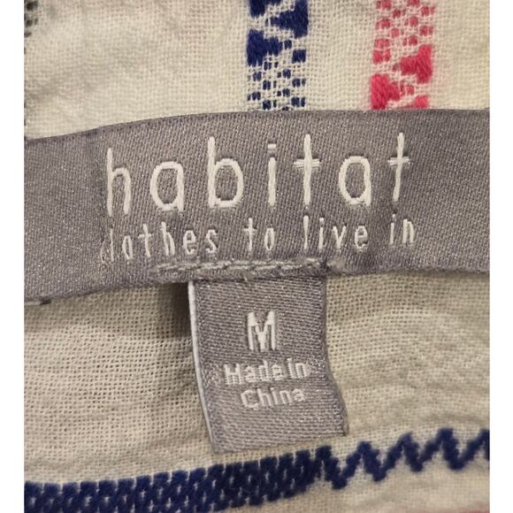 Habitat Fiesta Weave Tunic Top White Multicolor Relaxed Fit Cotton Womens Medium - Picture 8 of 11